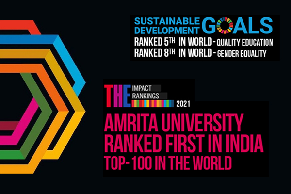 THE Impact Ranking 2021 Amrita Vishwa Vidyapeetham only Indian University in World Top 100 Institutes