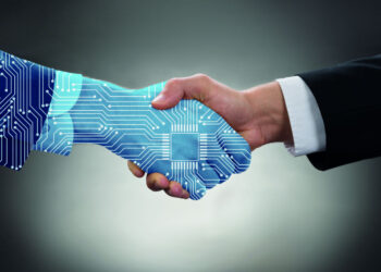 Digital-and-human-handshake