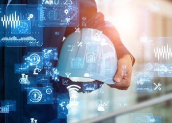 Industrial technology concept. Communication network. INDUSTRY 4.0. Factory automation.