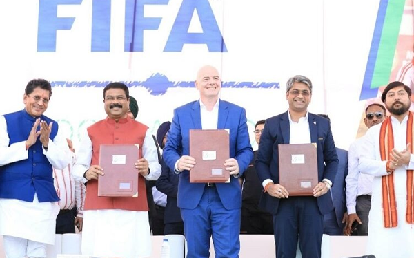 Education Minister signs MoU with FIFA and AIFF for implementing Football4Schools initiative in India