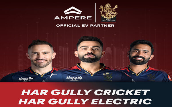 Ampere Electric 2 wheelers collaborates with Royal Challengers Bangalore as Official EV Partner