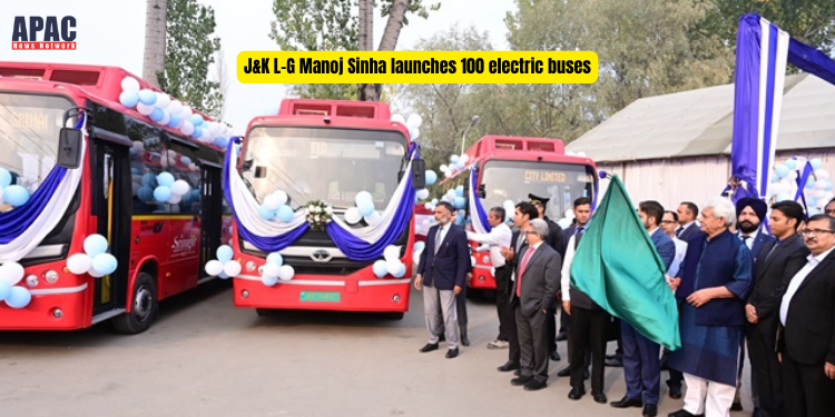 J&K L-G Manoj Sinha launches 100 electric buses to boost smart mobility in Srinagar