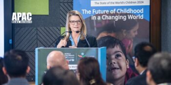 Cynthia McCaffrey, UNICEF India Representative, in New Delhi