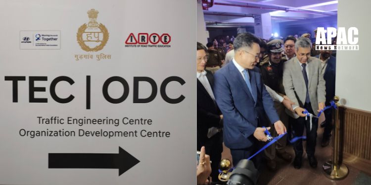Shatrujeet Kapur and Unsoo Kim at Traffic Engineering Centre (TEC) and Organization Development Centre (ODC) inauguration.