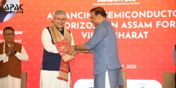 Ashwini Vaishnaw unveils major infrastructure projects at Advantage Assam 2.0, including a semiconductor plant, IT hub at Guwahati Railway Station, new cargo terminals and Amrit Bharat trains.