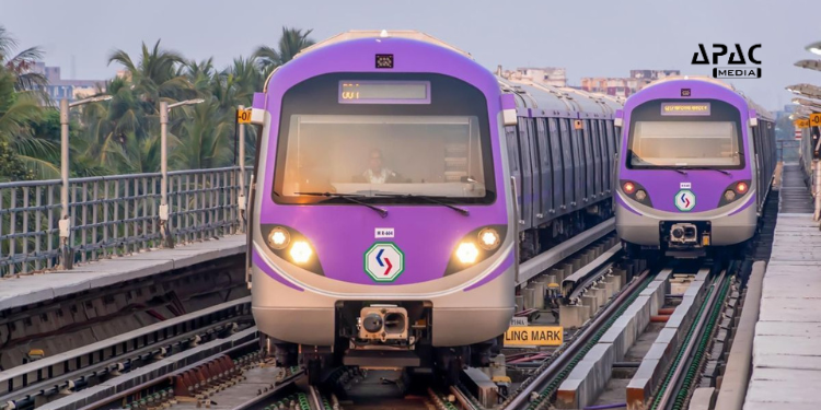 Railway authorities conduct crucial CBTC signalling survey for Kolkata Metro Purple Line extension to Majherhat.