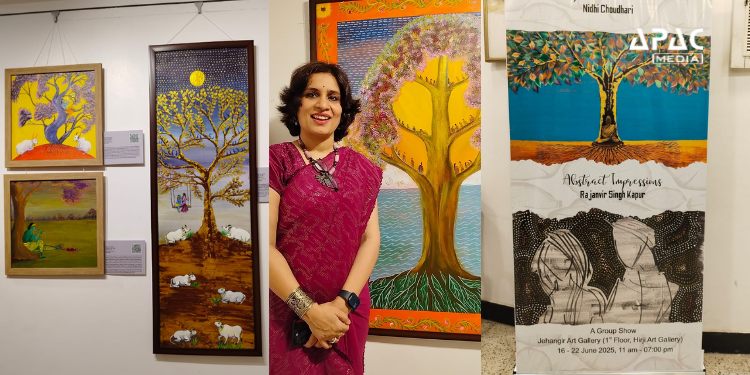 "Whispers of the Woods," an exhibition by IAS officers Nidhi Choudhari and Rajanvir Singh Kapur at Jehangir Art Gallery, explores the intersection of governance and creativity.