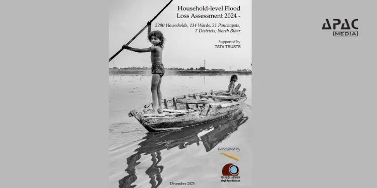 A Megh Pyne Abhiyan study supported by Tata Trusts assesses household-level flood losses across seven North Bihar districts, estimating losses at Rs 126.3 crore.