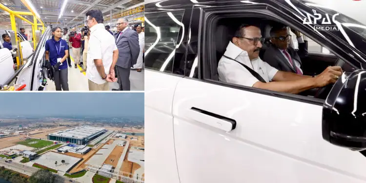 CM MK Stalin inaugurates Tata Motors-Jaguar Land Rover’s Rs 9,000 crore passenger car plant in Ranipet, Tamil Nadu, marking JLR’s first India facility.