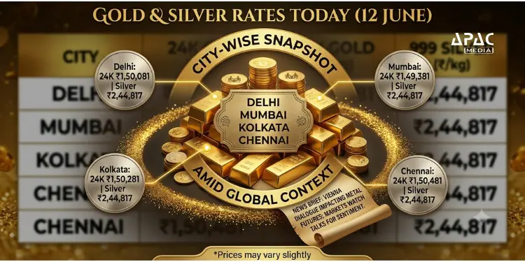 Gold Rate Today (12 June): 24K, 22K Prices in Delhi, Kolkata, Across India; Silver Hits ₹2.45 Lakh/kg