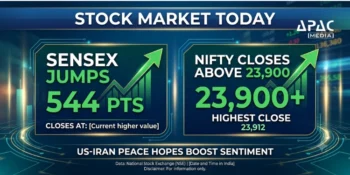 Stock Market Today: Sensex Jumps 544 Pts, Nifty Closes Above 23,900 on US-Iran Peace Hopes